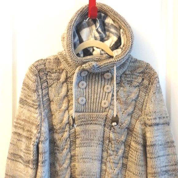 Leif Nelson Chunky Knit Sweater With Hood. - Picture 4 of 12